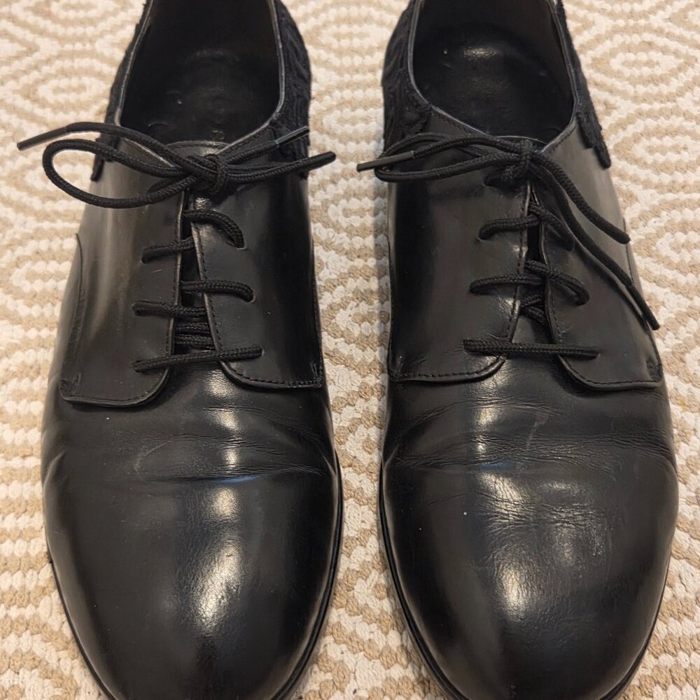 Stephane Kelian Black Leather Oxford Derby Shoes